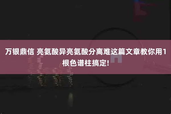 万银鼎信 亮氨酸异亮氨酸分离难这篇文章教你用1根色谱柱搞定!